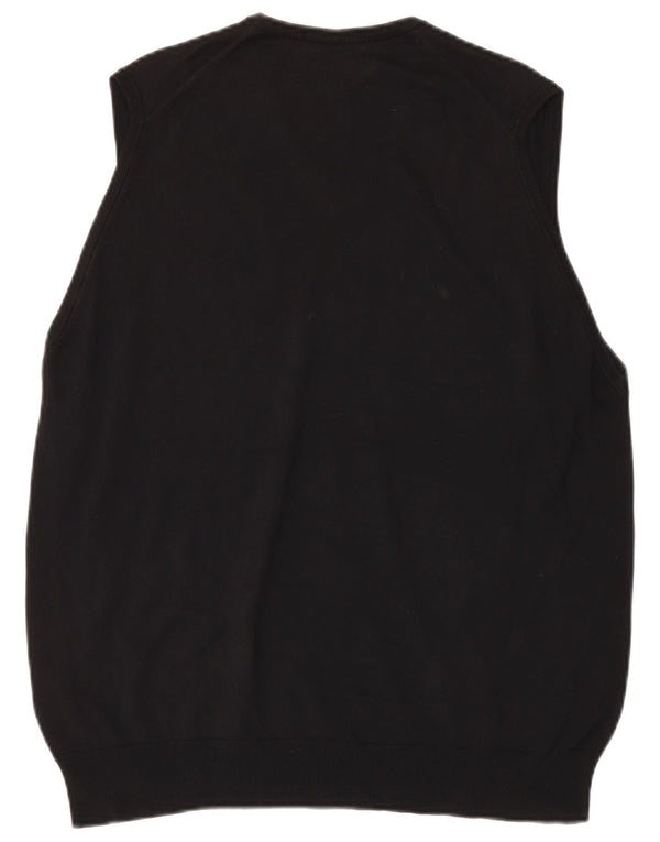 MARKS & SPENCER Ανδρικό γιλέκο Tank Top UK 41/43 μεγάλο μαύρο βαμβακερό
