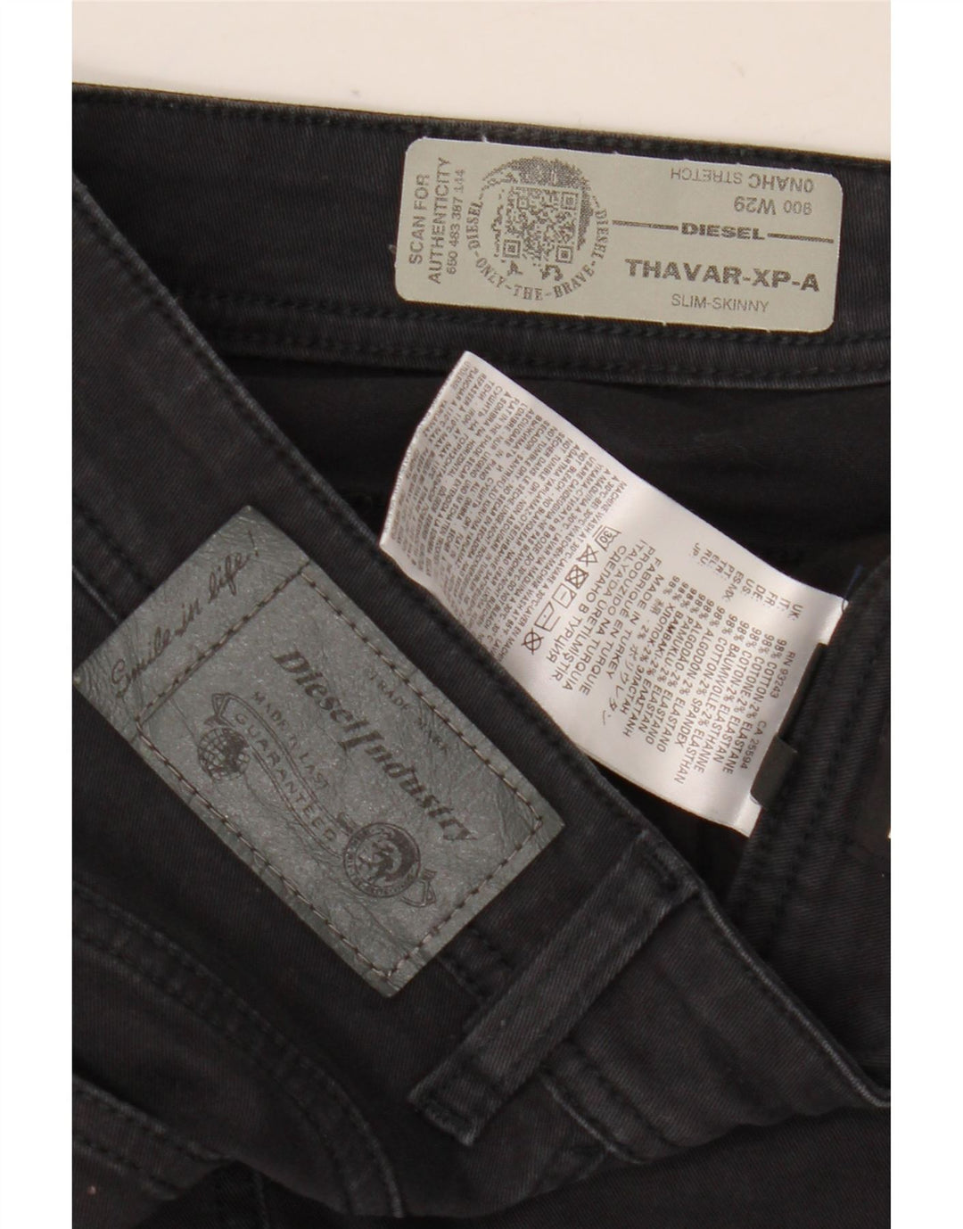 Diesel γυναικεία Thavar-XP-A Slim Skinny Jeans W29 L30 Μαύρο βαμβακερό