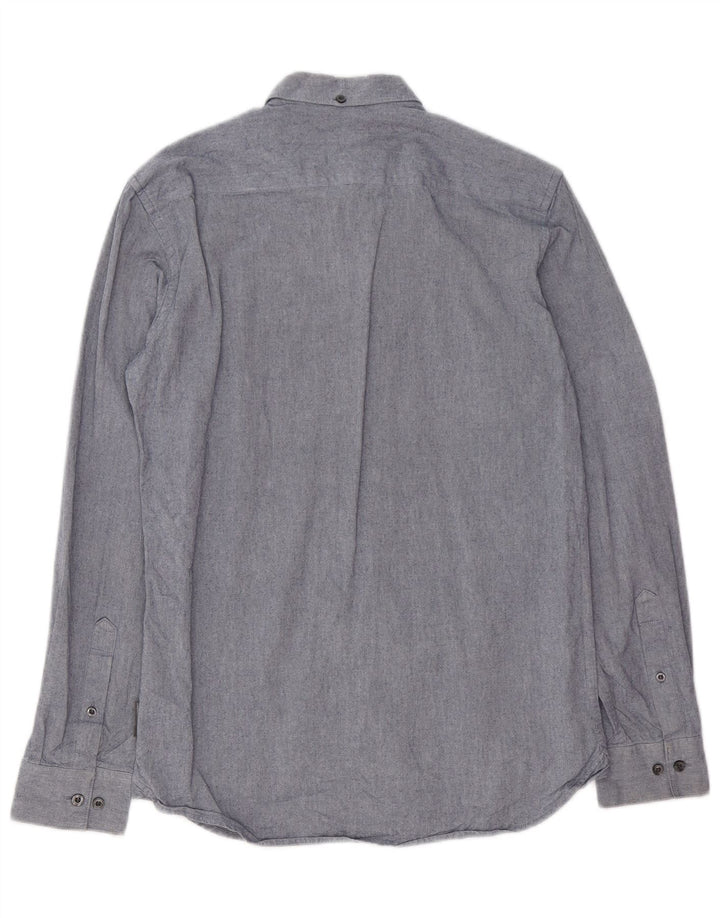 ΓΑΛΛΙΚΗ ΣΥΝΔΕΣΗ Ανδρικό πουκάμισο μικρό μπλε βαμβακερό