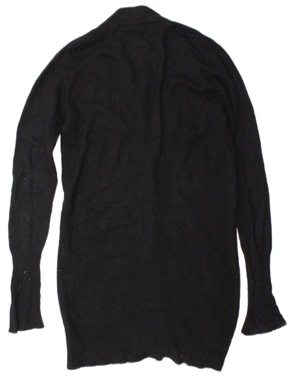 Zara Γυναικεία Ζακέτα Longline UK 14 Medium Black Silk