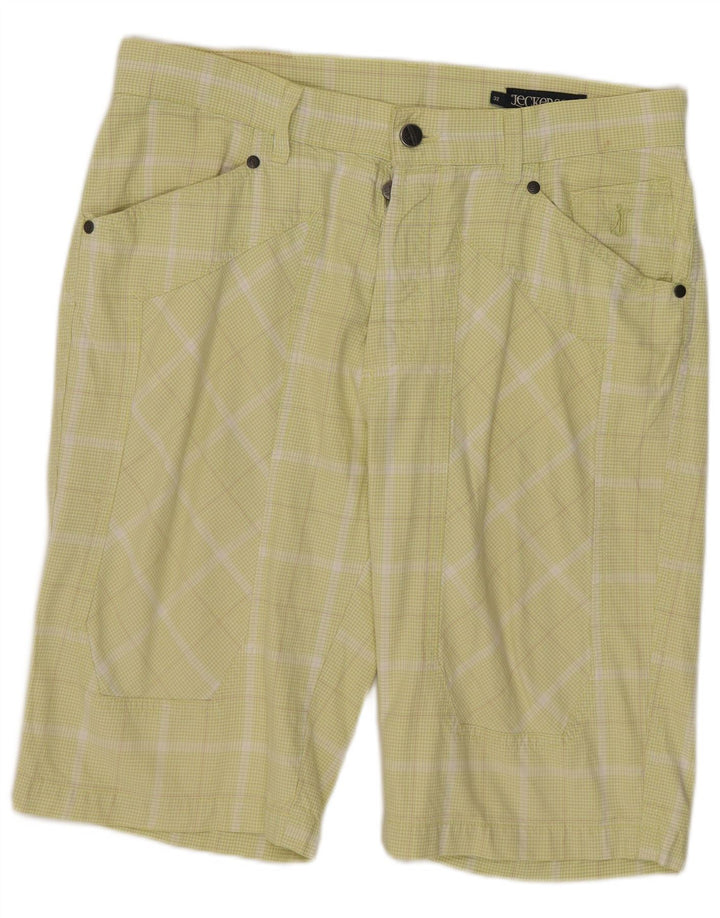 Ανδρικό σορτς Jeckerson casual W32 μεσαίο πράσινο Check