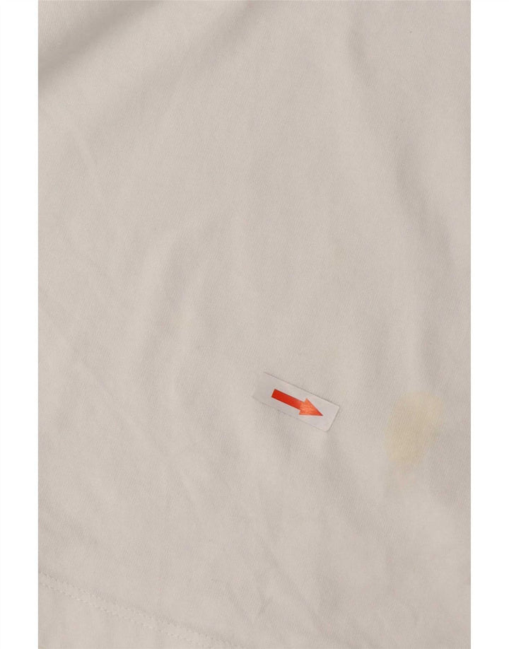 Benetton Γυναικείο T-Shirt Top UK 14 Μεσαίο λευκό βαμβακερό
