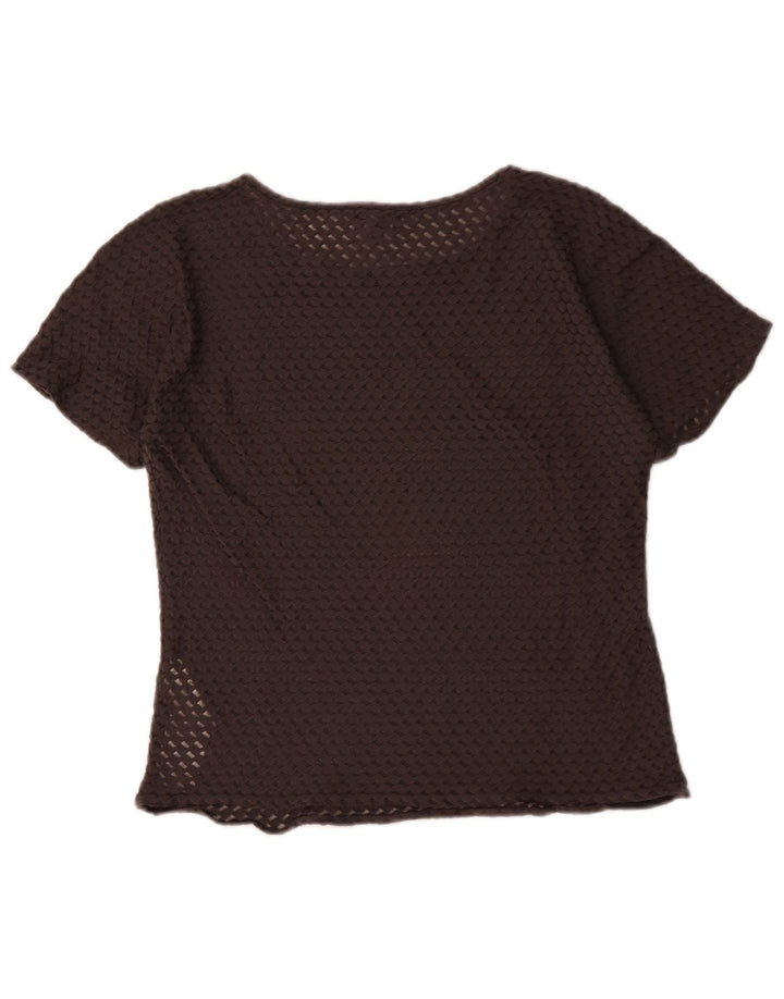 Giorgio Armani Γυναικείο See Through Top IT 46 Large καφέ βαμβακερό