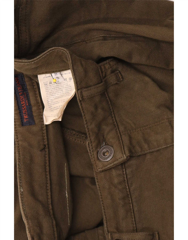 Trussardi Γυναικείο Τζιν μποτάκι W31 L31 Χακί βαμβακερό