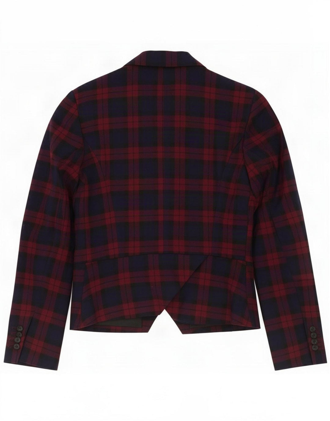Zara Womens 2 Button Blazer Jacket UK 6 XS Navy Blue Check