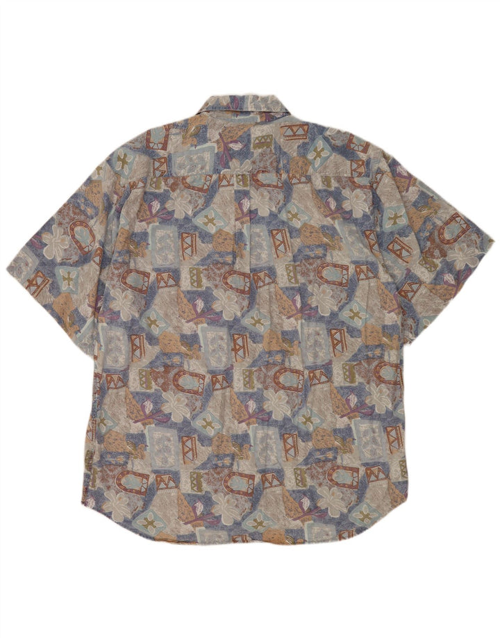 Ανδρικό κοντομάνικο πουκάμισο FILA 2XL πολύχρωμο φλοράλ βαμβακερό