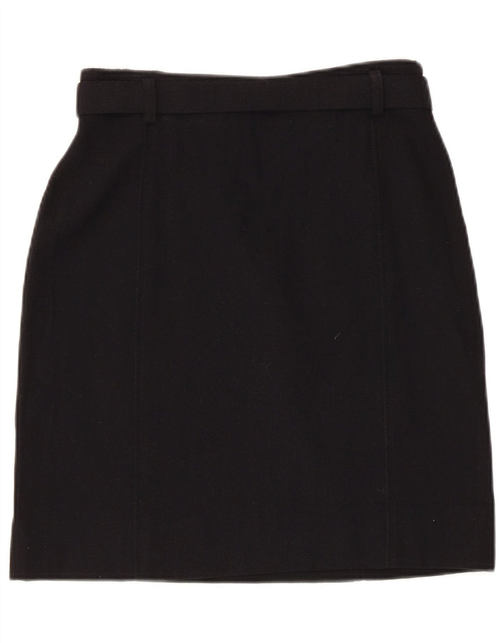 Vintage Γυναικεία ίσια Φούστα IT 42 Medium W26 Μαύρη Μάλλινη