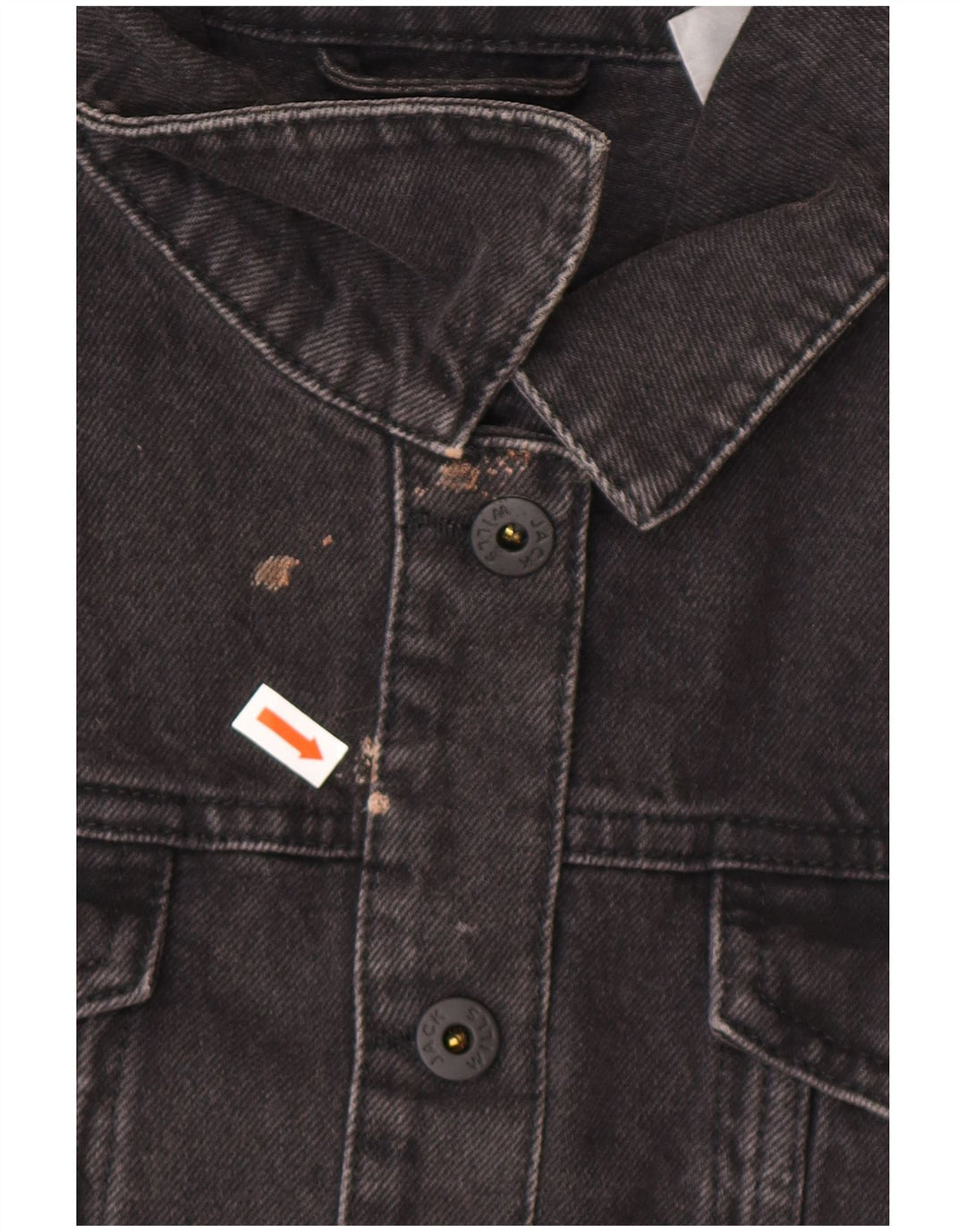 JACK WILLS Γυναικείο Crop Τζιν Μπουφάν UK 10 Μικρό Γκρι βαμβακερό