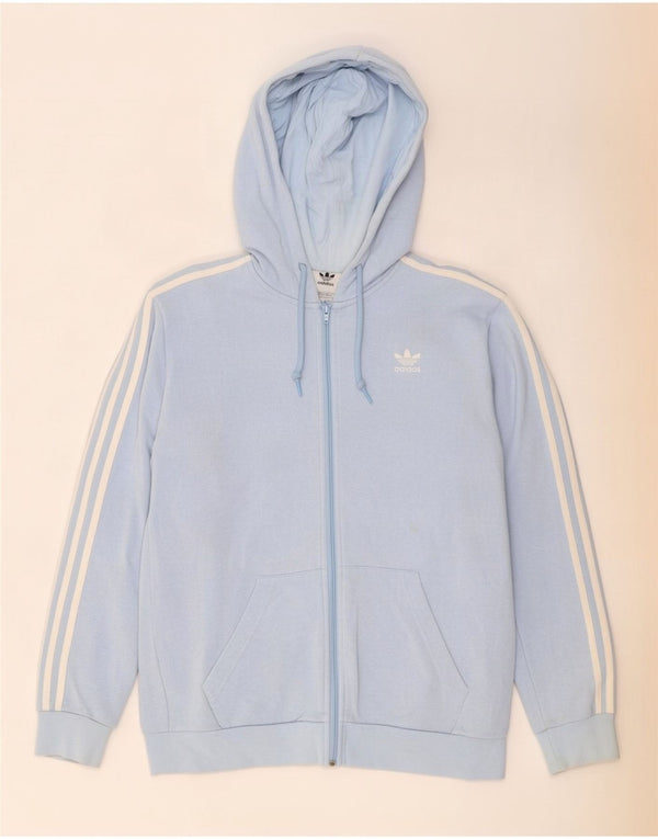 Adidas Mens Zip Hoodie Sweater Small Blue Cotton