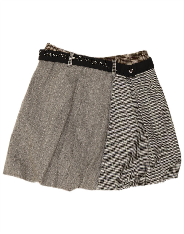 DESIGUAL Γυναικεία φούστα φούσκα EU 42 Large W30 Grey Patchwork Polyester