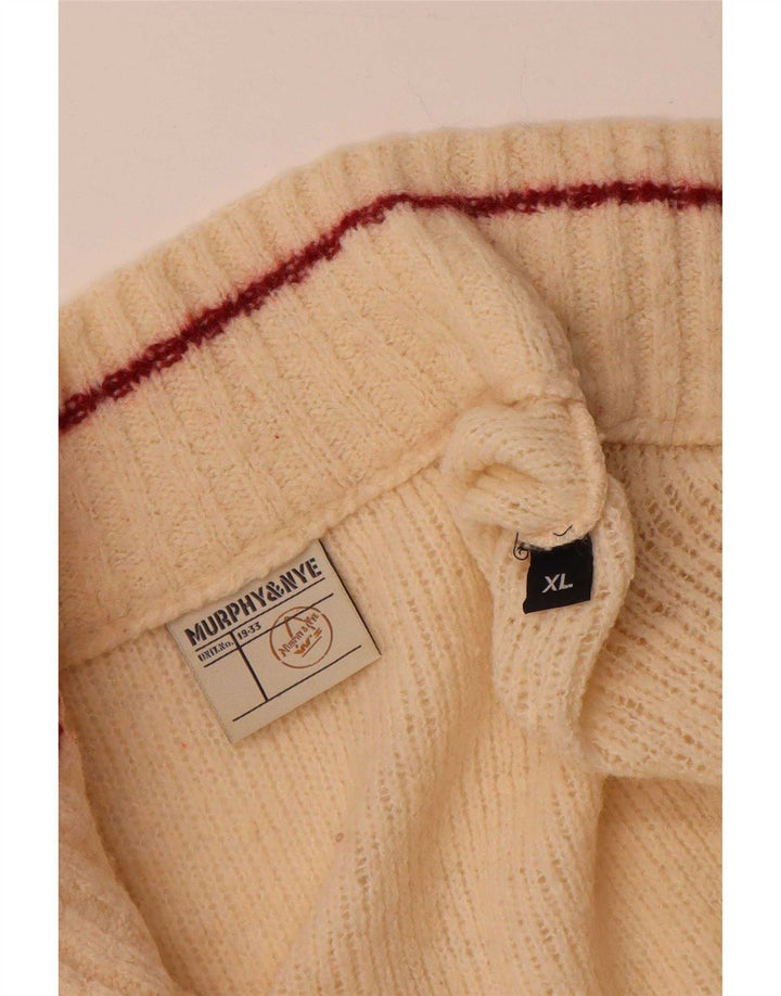 Ανδρικό πουλόβερ με ζακέτα Murphy & Nye XL Off White