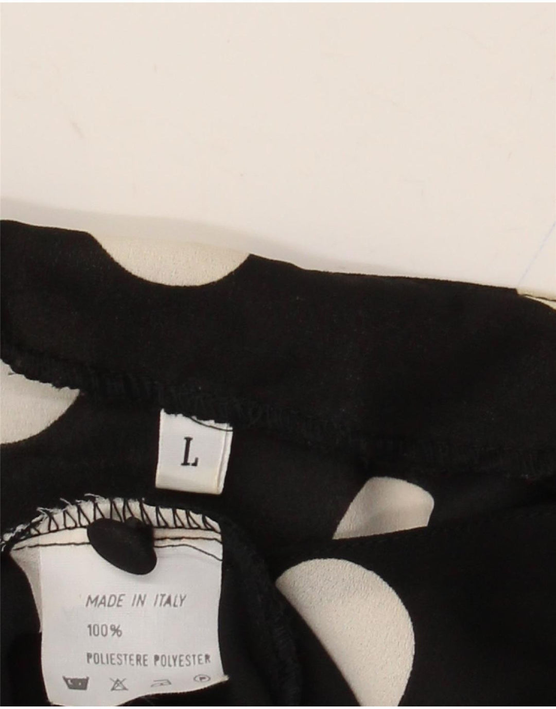 VINTAGE Γυναικείο κοντομάνικο πουκάμισο Μπλούζα UK 16 Μεγάλο Μαύρο Πουά