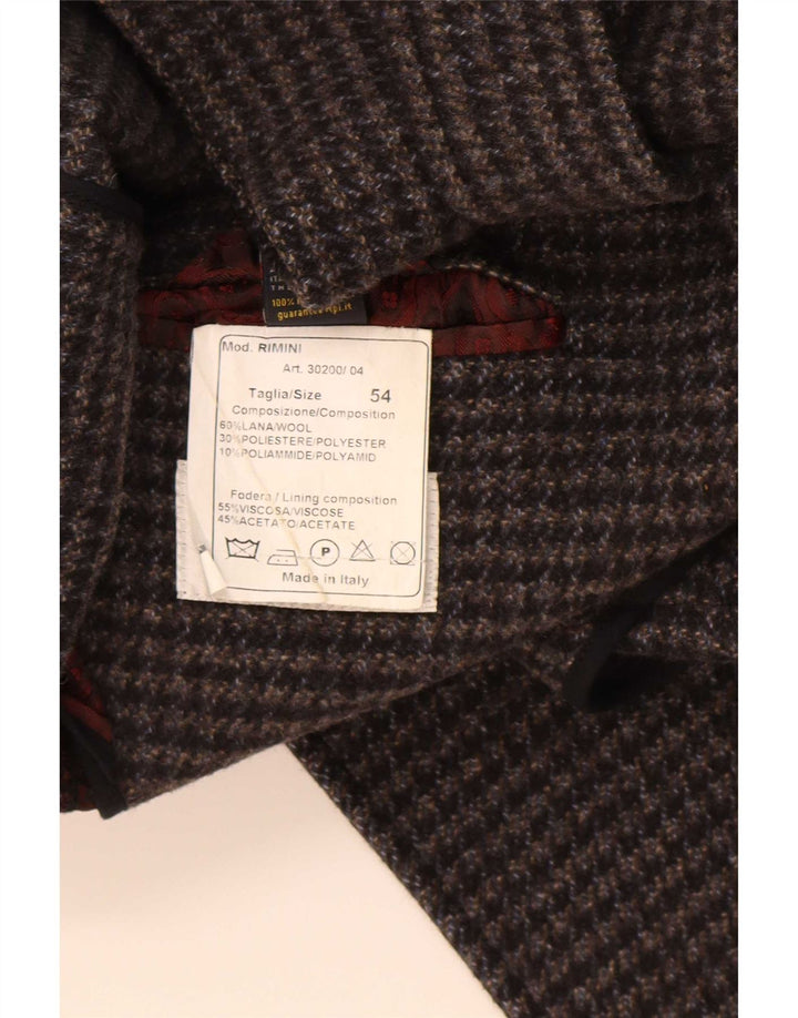 Vintage Ανδρικό παλτό μπιζελιού IT 54 XL Γκρι μαλλί Houndstooth