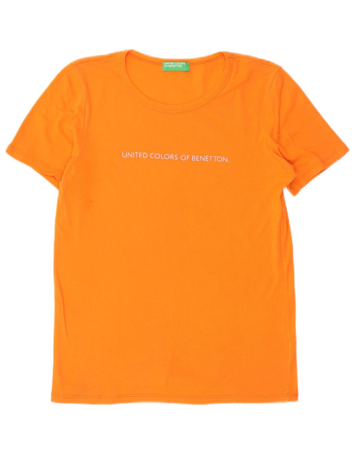 Γυναικείο γραφικό μπλουζάκι Benetton Top UK 14 Medium Orange