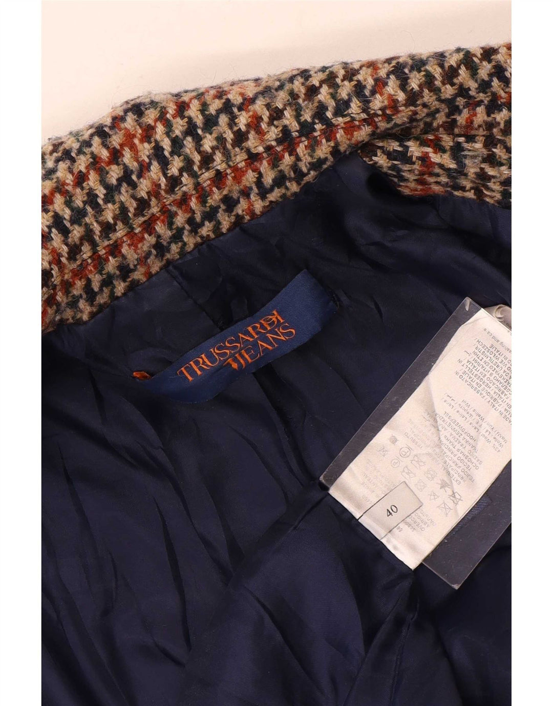 Trussardi Jeans Γυναικείο Πανωφόρι IT 40 Μικρό πολύχρωμο μαλλί Houndstooth