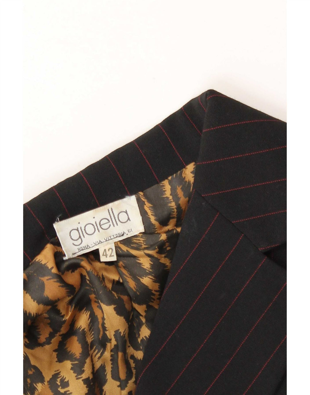 Vintage Γυναικείο Μπουφάν Blazer με 2 Κουμπιά IT 42 Μεσαίο Μαύρο ριγέ