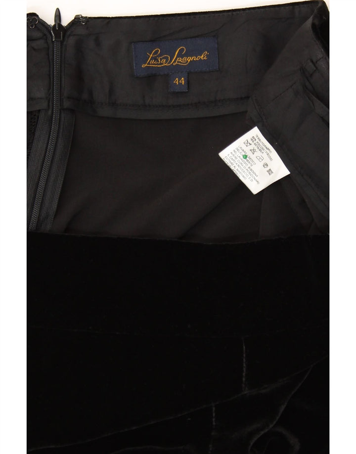 LUISA SPAGNOLI Γυναικείο Velvet Casual Παντελόνι IT 44 Medium W34 L31 Μαύρο