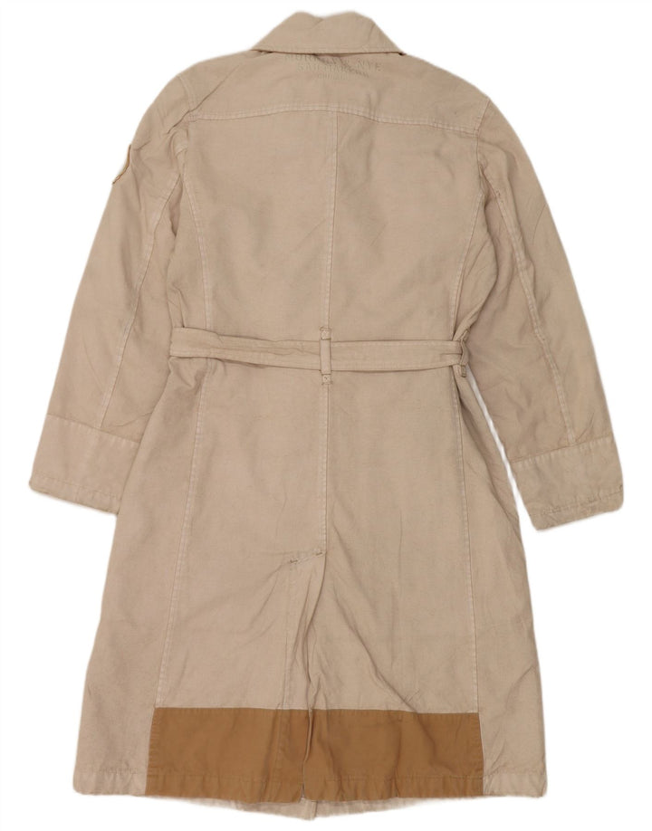 MURPHY & NYE Γυναικείο παλτό με διπλό στήθος UK 14 μεσαίο βαμβακερό μπεζ