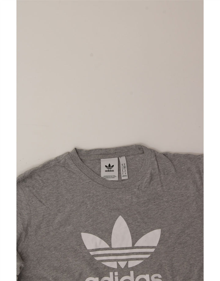 ADIDAS Mens Graphic T-Shirt Top Medium Grey Cotton Vintage Adidas and Second-Hand Adidas from Messina Hembry 