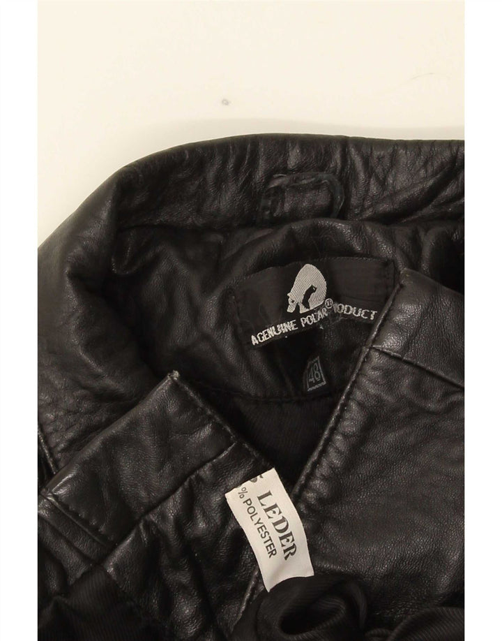 Vintage Γυναικείο Δερμάτινο Μπουφάν IT 48 XL Μαύρο Δερμάτινο