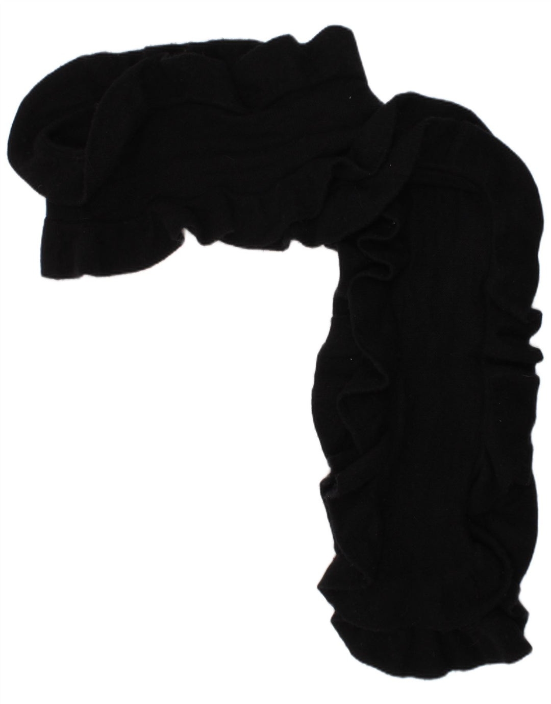 Γυναικείο πλεκτό κασκόλ Tommy Hilfiger με βολάν σε ένα μέγεθος μαύρο κασμίρ