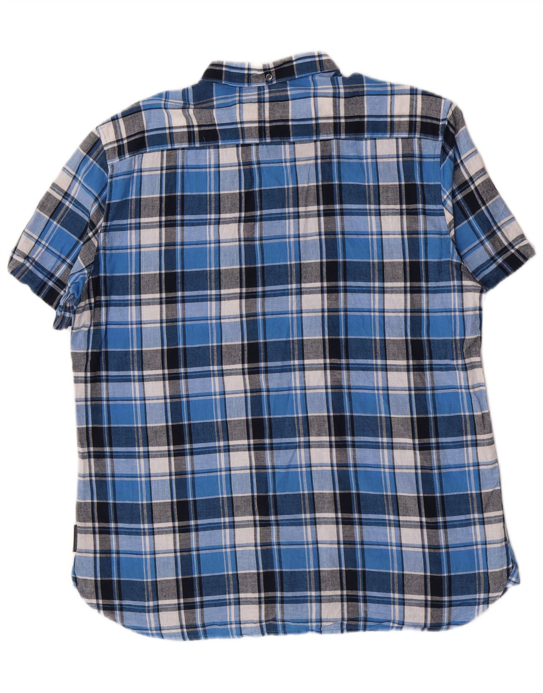 Γαλλικό Connection Ανδρικό κοντομάνικο πουκάμισο XL Blue Check Cotton