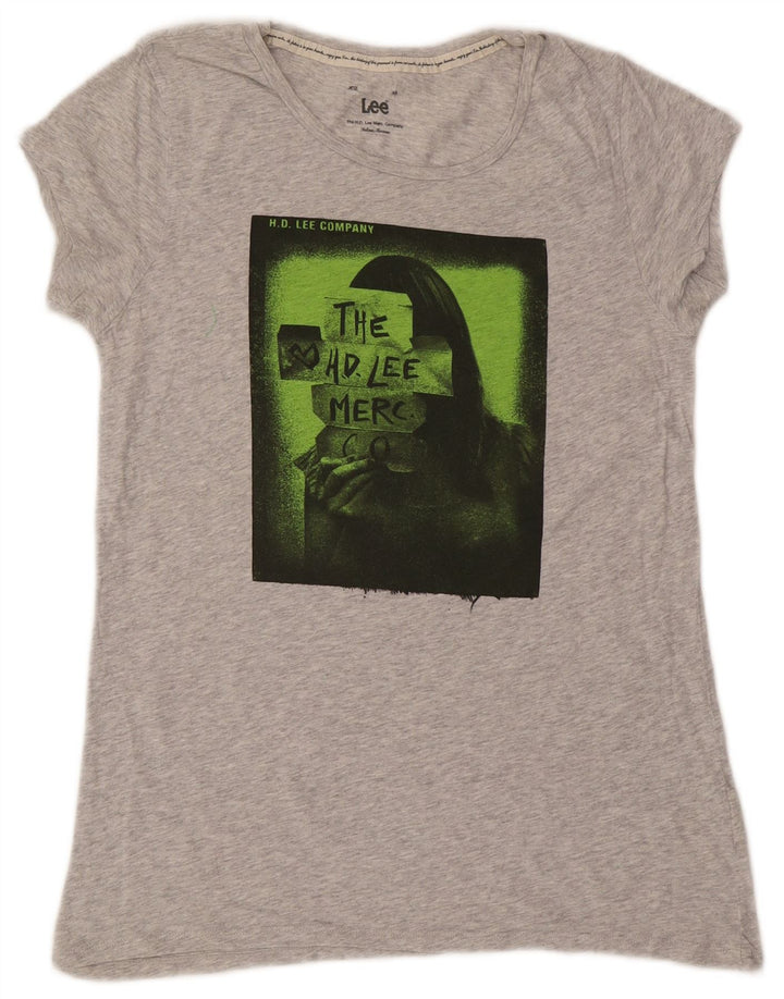 Lee Γυναικείο T-Shirt Top UK 12 Medium Grey Cotton