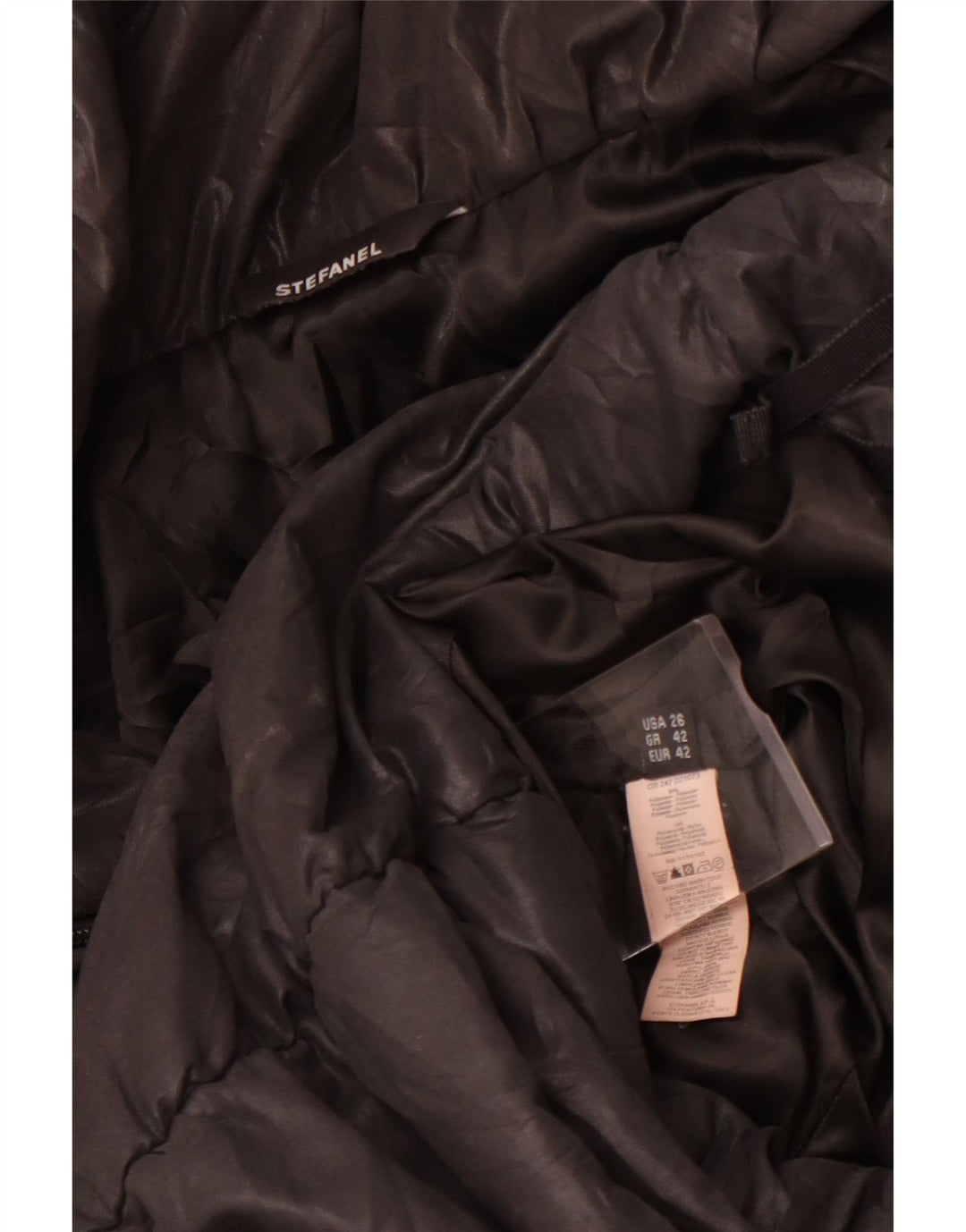 Stefanel Γυναικείο παλτό με επένδυση IT 42 Μεσαίο Μαύρο Πολυεστέρας