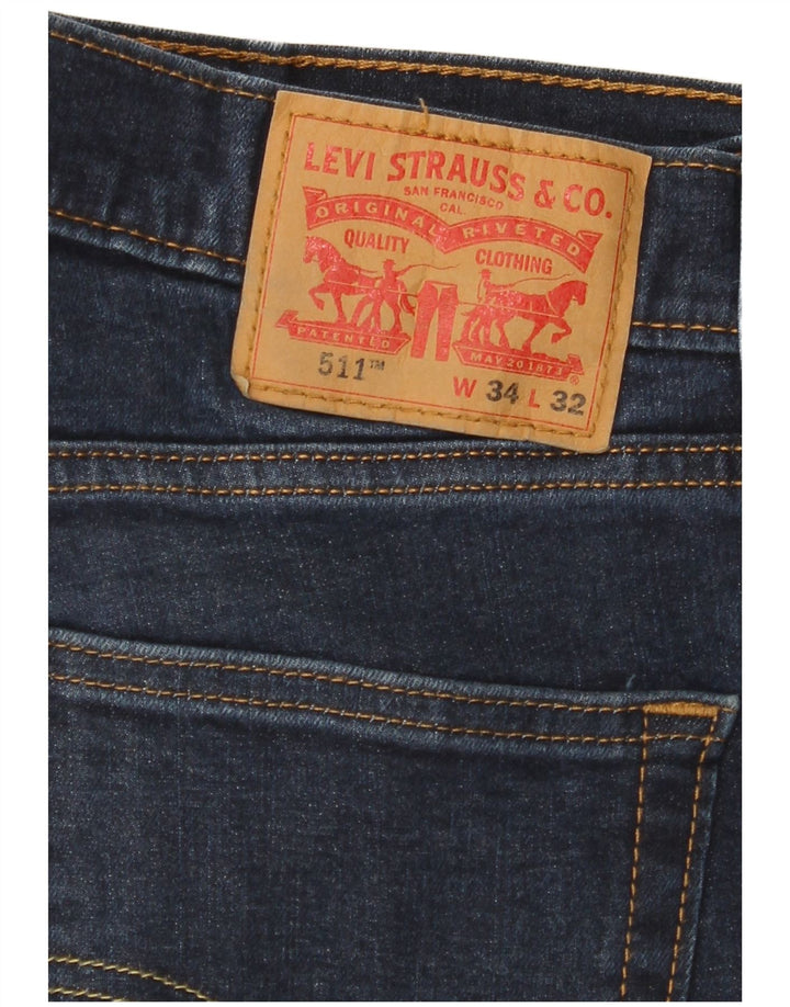 LEVI'S Ανδρικό 511 Slim Jeans W34 L32 Navy Blue Cotton