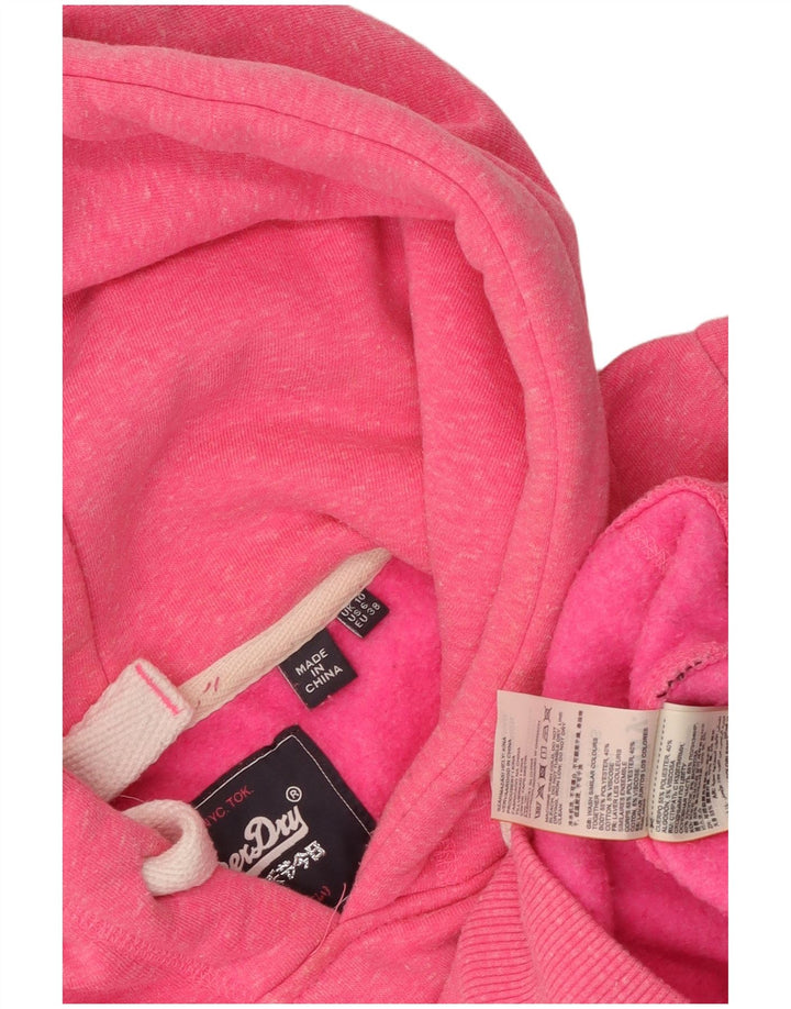 Superdry γυναικεία γραφικά κουκούλα UK 10 Small Pink Flecked Polyester