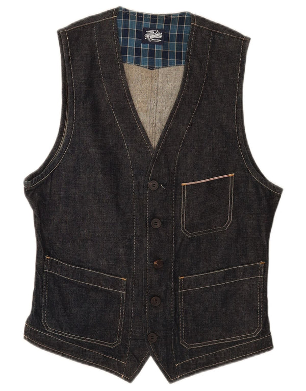 Vintage Ανδρικό τζιν γιλέκο Small Navy Blue