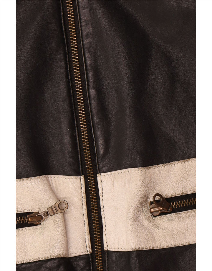 Vintage γυναικείο μπουφάν μοτοσικλέτας EU 42 Large Black Colourblock