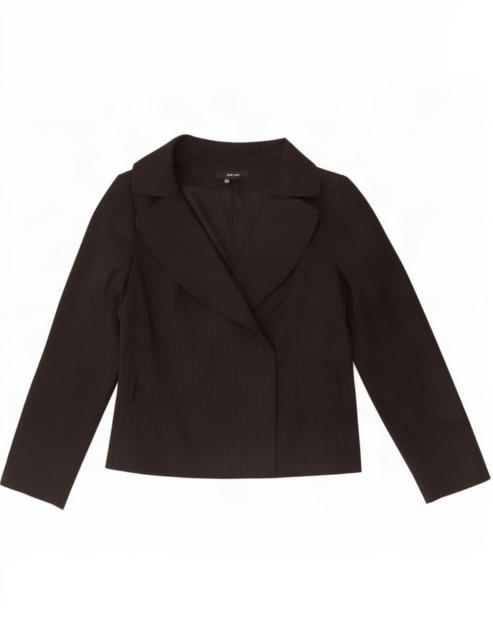Zara Γυναικείο Σακάκι Μπλέιζερ UK 14 Μεγάλο Μαύρο Ριγέ Πολυεστέρας