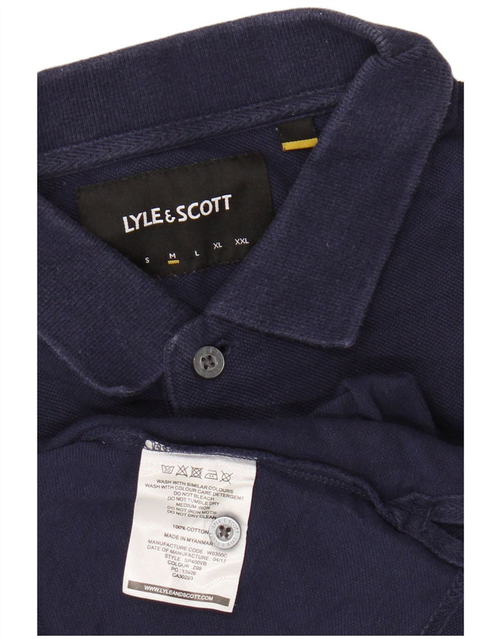 Ανδρικό πουκάμισο πόλο LYLE & SCOTT, Βαμβακερό μεσαίο ναυτικό