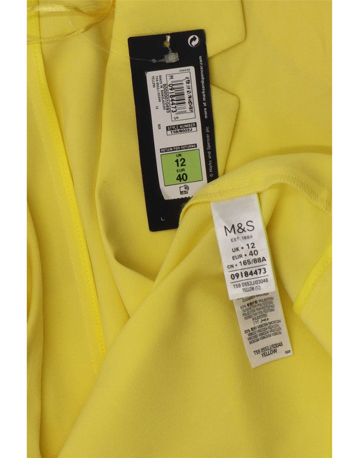 Marks & Spencer Γυναικείο μπουφάν 3/4 μανίκι ανοιχτό μπλέιζερ UK 12 μεσαίο κίτρινο