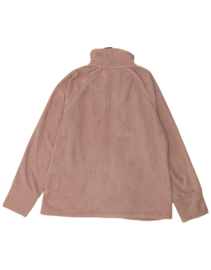 CALVIN KLEIN Γυναικείο μπουφάν από γραφικό fleece UK 16 μεγάλο ροζ πολυεστέρας