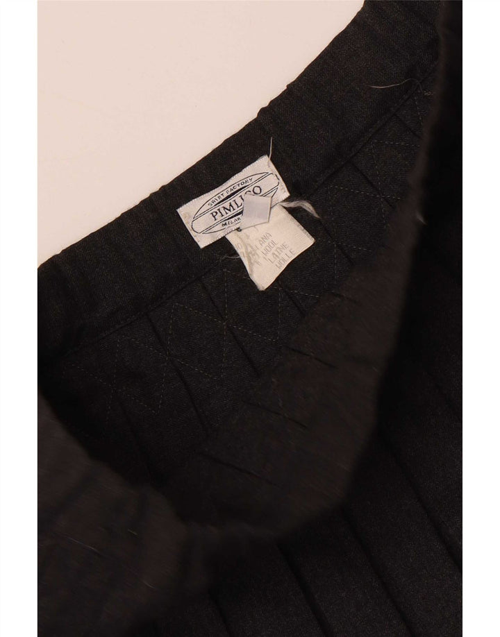 Vintage Γυναικεία Πλισέ Φούστα IT 42 Medium W30 Γκρι μαλλί