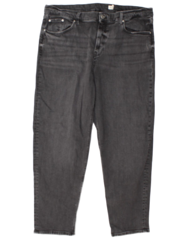 Marks & Spencer Γυναικεία Tapered Jeans UK 20 2XL W38 L29 Γκρι βαμβακερό