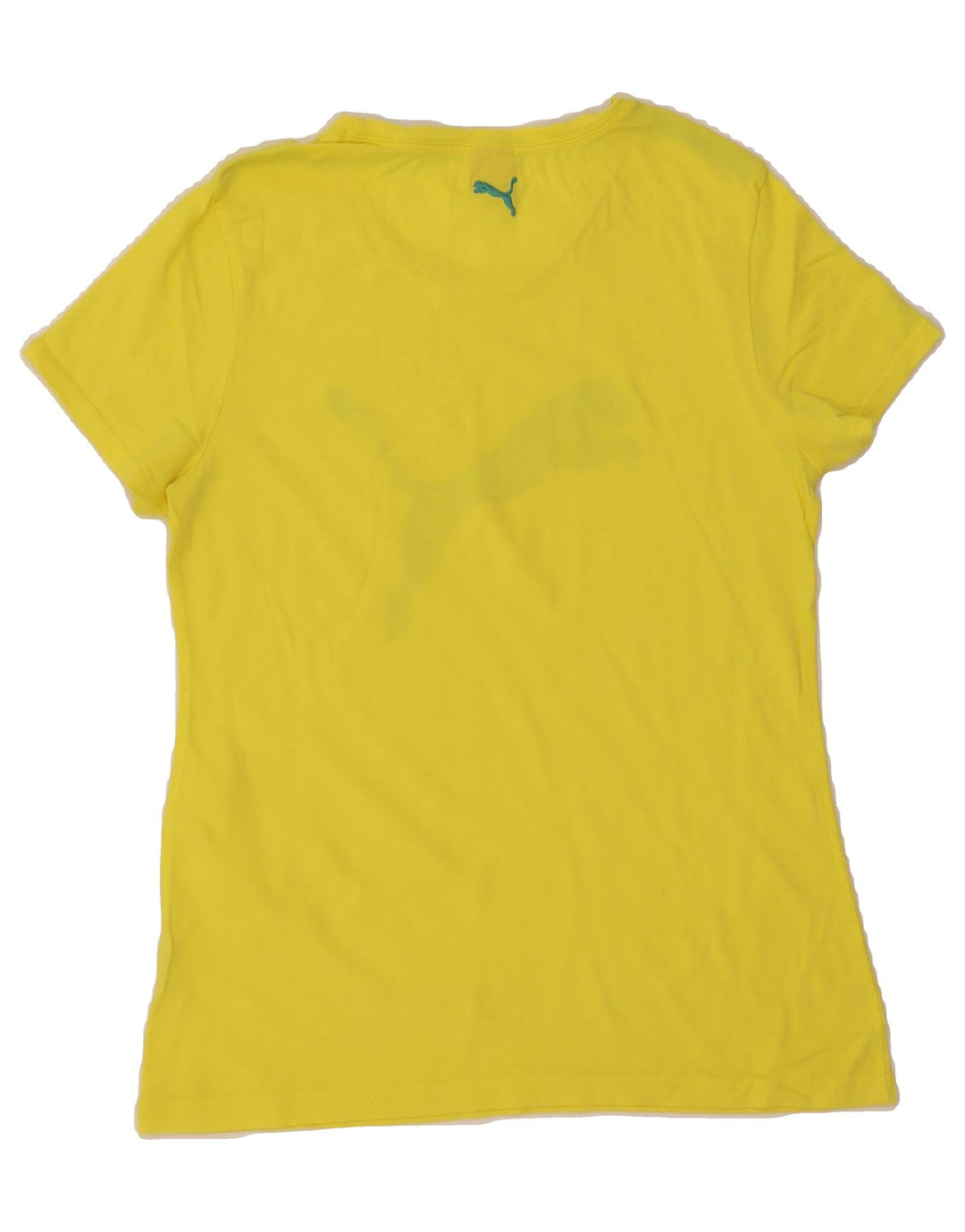 PUMA Womens Graphic T-Shirt Top UK 12 Medium  Yellow Vintage Puma and Second-Hand Puma from Messina Hembry 