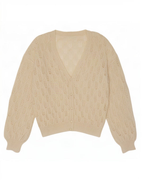 Vintage γυναικείο πουλόβερ See Through Cardigan UK 20 2XL Off White