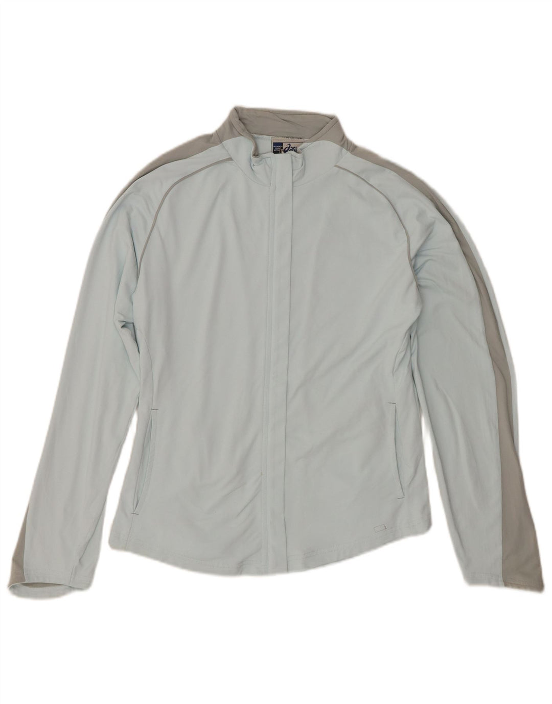 Γυναικεία αθλητική φόρμα Asics Top Jacket UK 14 Large Blue Colorblock Polyamide