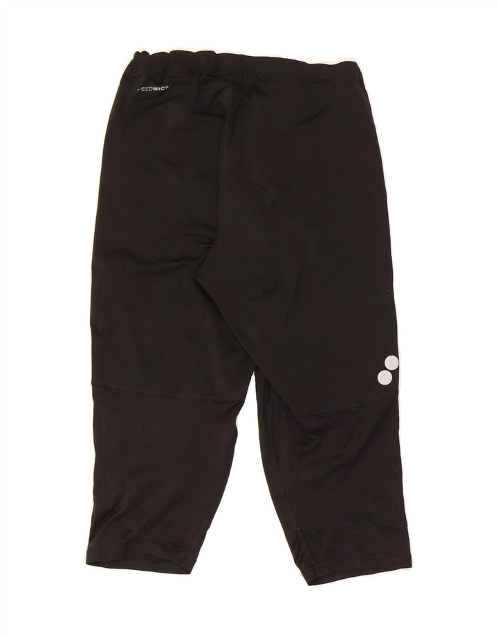 REEBOK Womens Graphic Capri Leggings UK 12/14 Medium  Black Polyester Vintage Reebok and Second-Hand Reebok from Messina Hembry 