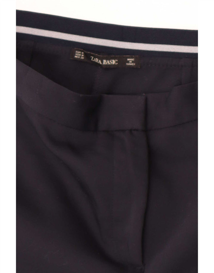 Zara Γυναικείο Slim Cropped Παντελόνι Medium W28 L26 Navy Blue