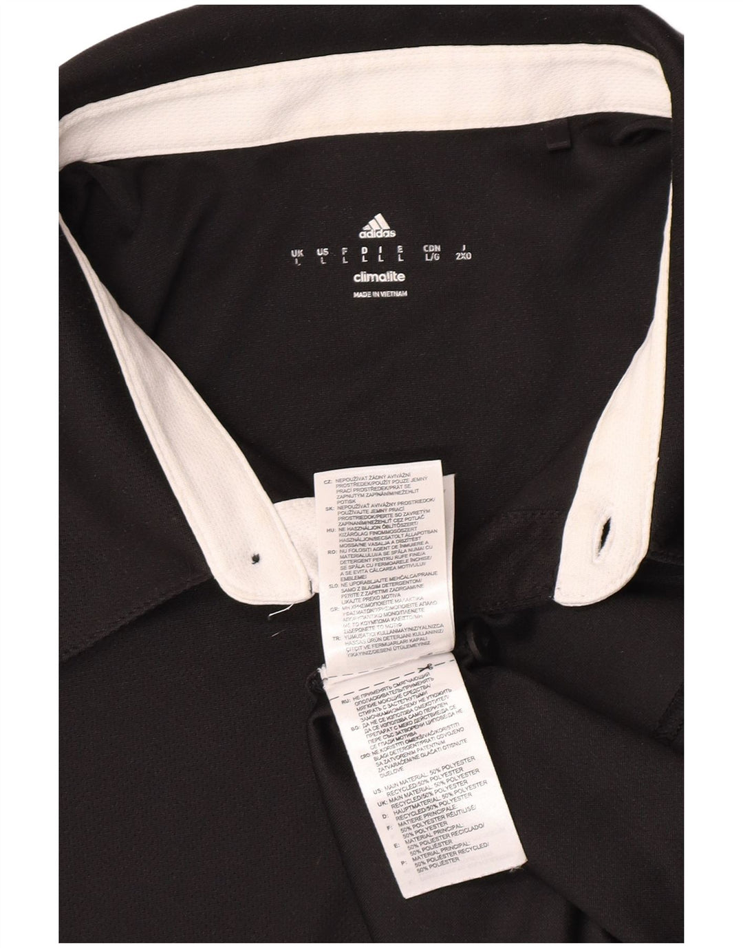 Ανδρικό πουκάμισο Adidas Climalite Polo μεγάλο μαύρο πολυεστέρα