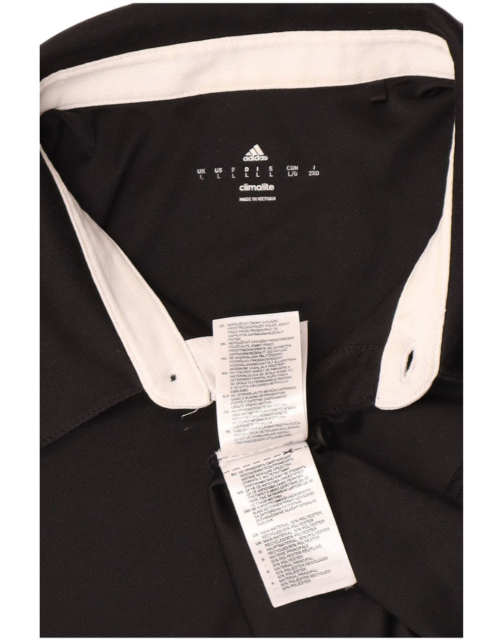 Ανδρικό πουκάμισο Adidas Climalite Polo μεγάλο μαύρο πολυεστέρα
