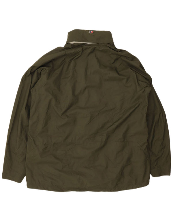 BERGHAUS Ανδρικό μπουφάν βροχής με κουκούλα UK 44 2XL Khaki Nylon