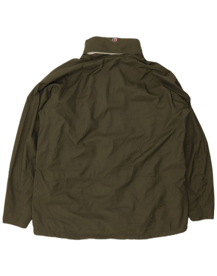 BERGHAUS Ανδρικό μπουφάν βροχής με κουκούλα UK 44 2XL Khaki Nylon