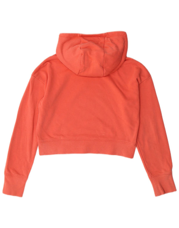 NIKE Girls Crop Graphic Hoodie Jumper 12-13 ετών Μεγάλο ροζ βαμβακερό