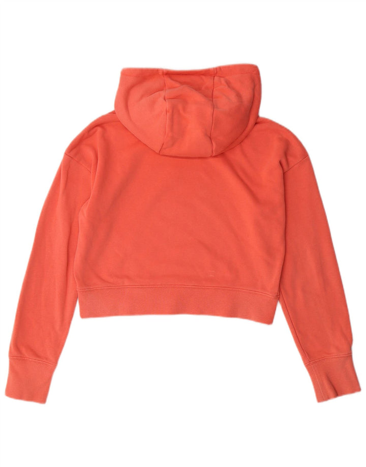 NIKE Girls Crop Graphic Hoodie Jumper 12-13 ετών Μεγάλο ροζ βαμβακερό