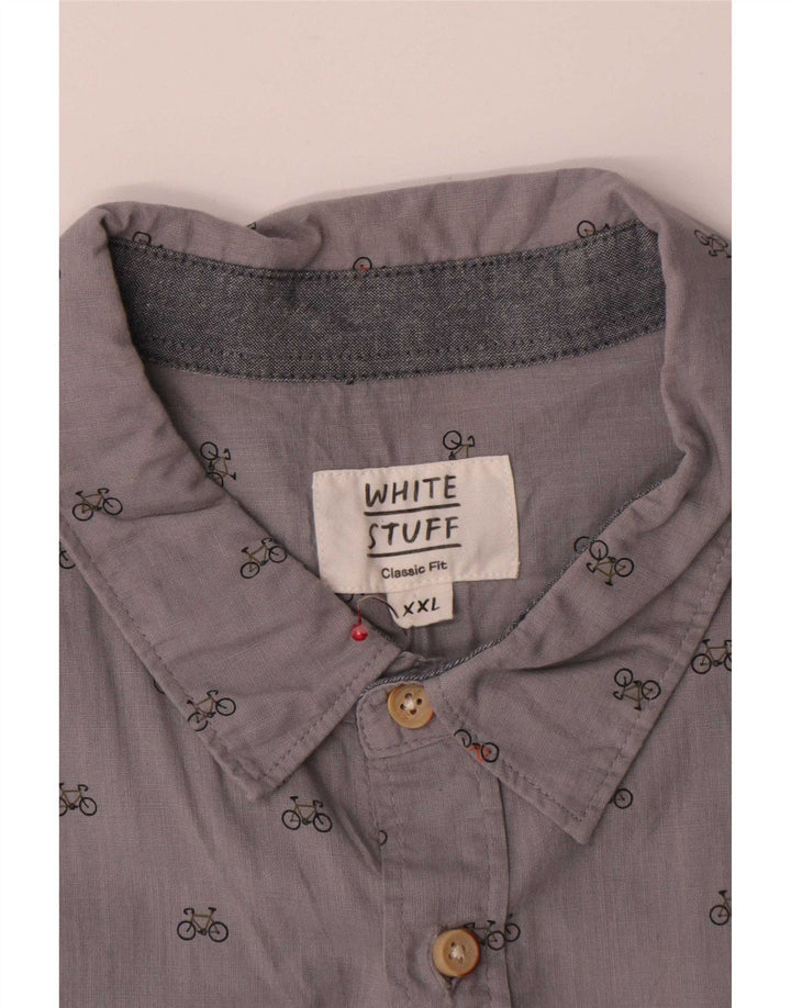 White Stuff Ανδρικό πουκάμισο Classic Fit 2XL Βαμβακερό με γκρι στίγματα